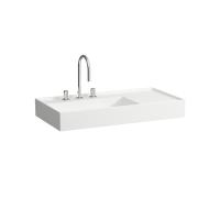 Подвесная раковина Kartell by laufen 90х46х12 см, 1 отв. для смесителя, без перелива, полочка справа, SaphirKeramik 8.1033.8.000.111.1