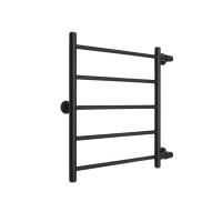 Полотенцесушитель водяной ARIANO Версаль 60х53 боковое подключение черный матовый, 5 перекладин, кран сантехнический угловой 1'х3/4' в комплекте