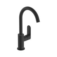 Hansgrohe Rebris S Смеситель для раковины 210 с поворотным изливом со сливным гарнитуром черный матовый 72536670