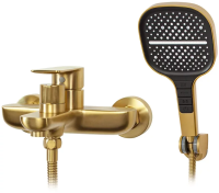 Смеситель для ванны с ручным душем Hansberge H4099 Золото матовый