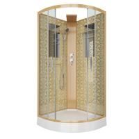 Душевая кабина Niagara Luxe NG-7715GBK 90x90х210, низкий поддон, стенки золото, без крыши