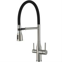 Смеситель для кухни с гибким изливом и подключением фильтра GAPPO G4399-75, сатин