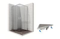 Душевой уголок Ambassador Queen 11011105-ST9, квадратный, угловой трап, 100х100