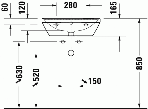 Раковина Duravit D-Neo 2366550000 55 см, белая