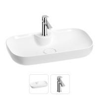 Раковина для ванной Wellsee Croquis 2.0 201000621 в наборе 2 в 1: овальная раковина белого глянцевого цвета, смеситель в цвете хром