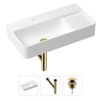 Комплект 3 в 1 Lavinia Boho Bathroom Sink 21520517: накладная фарфоровая раковина 60 см, металлический сифон, донный клапан