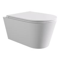 Alice Hide Round Унитаз подвесной 570*370, безободковый, белый матовый (без сиденья)