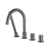 Смеситель на борт ванны с термостатом TIMO Saona 2330/18Y, черное золото