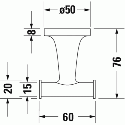 Двойной крючок для полотенца Duravit Starck T 0099304600 черный матовый