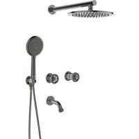 Душевая система Laveo Muro BAU_911P скрытого монтажа с изливом графит