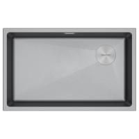 Мойка LUMI 74UNI-SKEW, IT-GRANIT, LU74SK-GRM, серый металлик, 740х440, Paulmark
