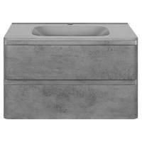 Тумба Vincea Vico 800 подвесная, 2 выкатных ящика soft close, Beton с умывальником VCB-2VP800G из искусственного камня, цвет серый