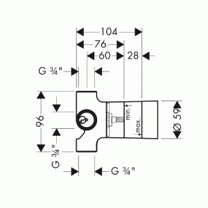 Hansgrohe запорный и переключающий вентиль Trio Stop скрытая часть 15981180