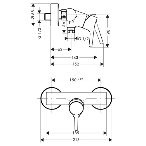 Hansgrohe Talis S Смеситель для душа хром 72600000