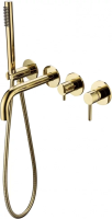 Смеситель для ванны с ручным душем Grocenberg GB5070 Золото глянец