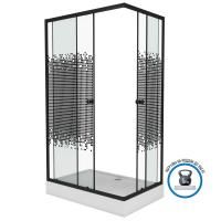 Душевой уголок Niagara Eco NG-018-14Q BLACK (1000х800х1950) низкий поддон