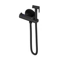 Смеситель с гигиеническим душем и термостатом встраиваемый WONZON & WOGHAND, Черный матовый (WW-88819902-MB)