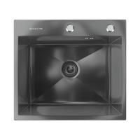 Кухонная мойка Ulgran  Steel 500x450, черная брашированная сталь