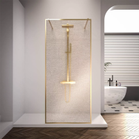Душевая перегородка Veconi Korato KR-90GL, 1100x2000, брашированное золото, ламинированное золото