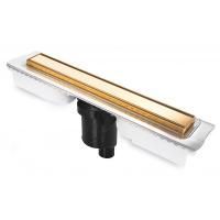 Желоб BERGES водосток B1 Keramik 700 золото глянец S-сифон D50/105 H50 вертикальный