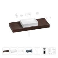 Раковина 50 см со столешницей 120 см Wellsee Pure BY Wellsee 201011390 в наборе 9 в 1: столешница, раковина, встраиваемый смеситель, сифон, выпуск, аксессуары (цвет набора матовый белый)