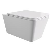 Alice Hide Square Унитаз подвесной 550*350, безободковый, белый глянцевый (без сиденья)