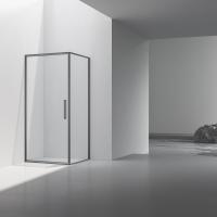 Душевой уголок Слим 8мм (Slim 8mm) VSR-4SLP9010CLGM, 1000*900, вороненая сталь, стекло прозрачное