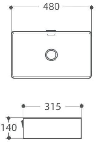 Раковина Aquanet Perfect-2-MB 48 черный матовый
