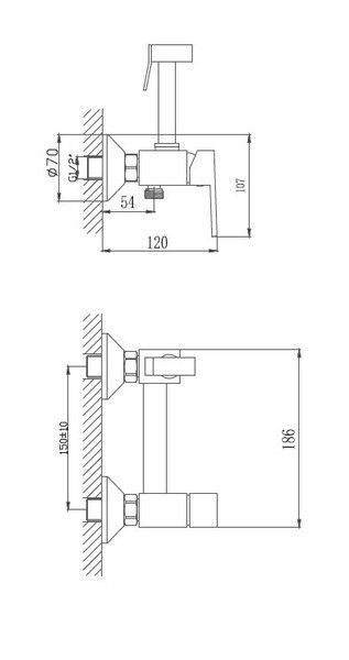 Смеситель с гигиеническим душем Haiba HB5513