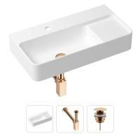Комплект 3 в 1 Lavinia Boho Bathroom Sink 21520509: накладная фарфоровая раковина 60 см, металлический сифон, донный клапан