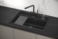 Мойка для кухни Granula Kitchen Space 7301 черный, 73х51 см, прямоугольная