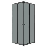 Душевое ограждение Niagara Eco NG-1009-14QT (90х90х190) квадрат,раздвижное,черный,стекло тонированное