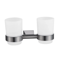 Стакан для ванной комнаты двойной Shevanik SG5722T, оружейная сталь