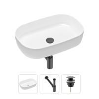 Комплект 3 в 1 Lavinia Boho Bathroom Sink 21520062: накладная фарфоровая раковина 54 см, металлический сифон, донный клапан