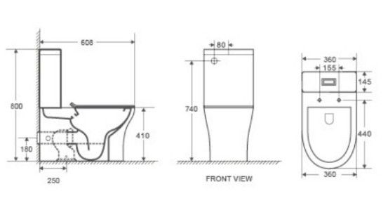 Унитаз компакт WeltWasser WW TELBACH 001 GL-WT белый глянец