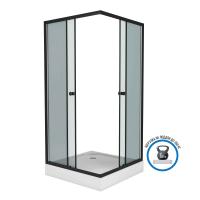 Душевой уголок Niagara Eco NG-009-14QT (90х90х195) низкий поддон(13см),черный,стекло тонированное,