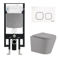 Унитаз с инсталляцией WeltWasser AMBERG 497 + SALZBACH 004 MT-GR + AMBERG RD-WT