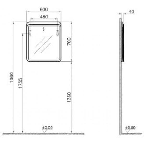 Зеркало Vitra D-Light 60 см 56418