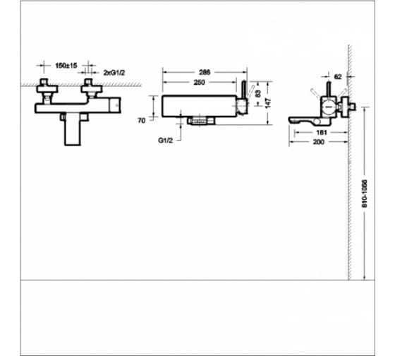 Смеситель для ванны и душа Bravat Arc F66061K-01A-ENG