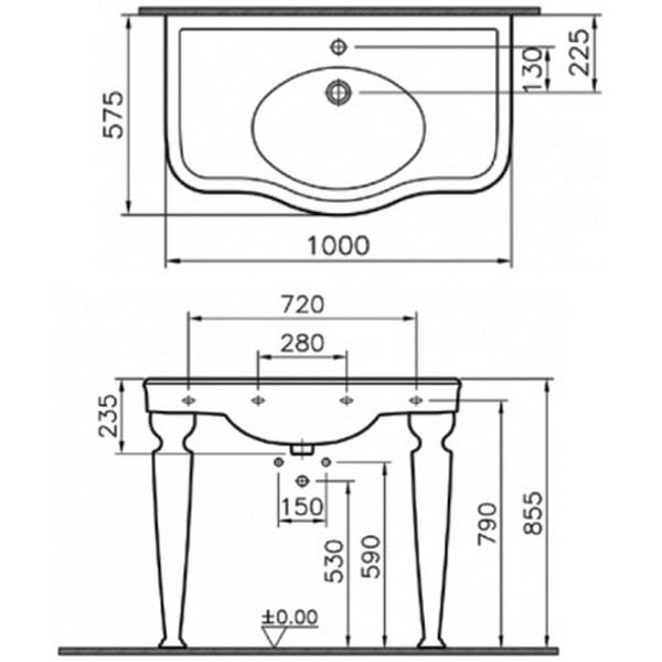 Ножки для раковины Vitra Efes 6210B003-0156 белый