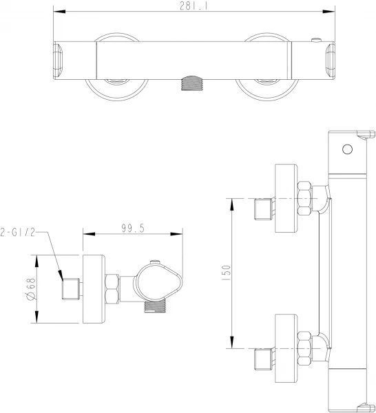 Термостат для душа Bravat Waterfall F939114C-01A-RUS