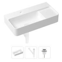 Комплект 3 в 1 Lavinia Boho Bathroom Sink 21520521: накладная фарфоровая раковина 60 см, металлический сифон, донный клапан
