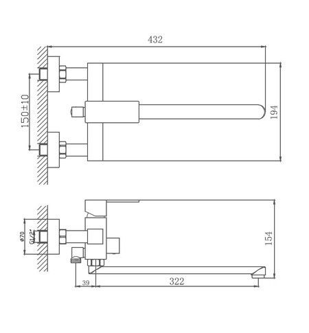 Смеситель для ванны Haiba HB22803