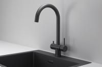Смеситель для кухни Granula Kitchen Space 7104 черный матовый, подключение к фильтру