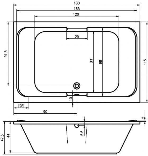 Акриловая ванна Riho Sobek 180x115 BB2800500000000
