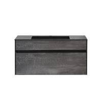 Тумба Vincea Chiara 1000 подвесная, 1 выкатной ящик soft-close, G.Stone с умывальником VCB-13100B из кварца, цвет черный