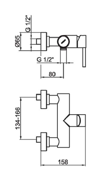 Смеситель для душа Webert Elio EL870102560, черный