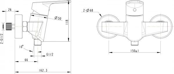 Смеситель для душа Bravat Line F95299C-1