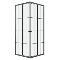 Душевое ограждение Niagara Eco NG-1010-14QKL (100х100х190) квадрат,раздвижное,черный,стекло клетка