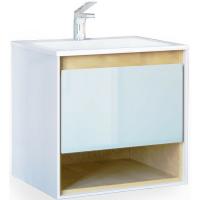 Тумба под раковину Jorno Glass 65 Gla.01.62/P/W белый глянец